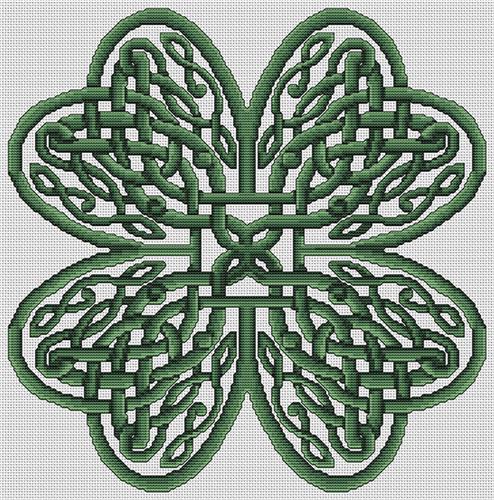 Artists Alley Celtic Shamrock Knotwork Cross Stitch Pattern