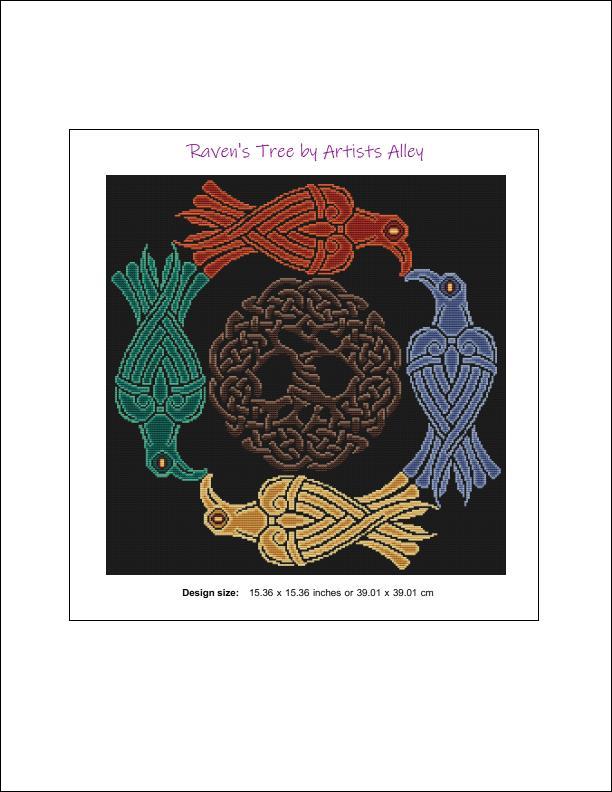 Artists Alley Raven's Tree Cross Stitch Pattern