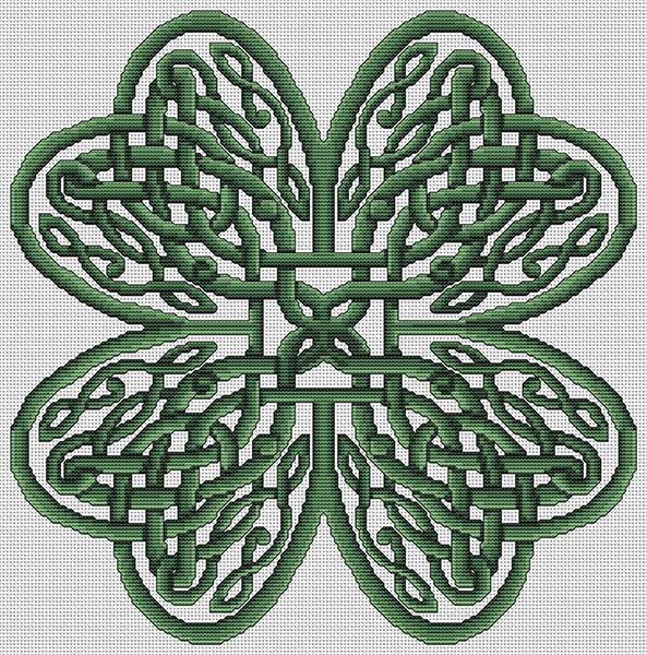 Artists Alley Celtic Shamrock Knotwork Cross Stitch Pattern