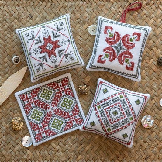 "NEW! Aegean Ornaments Red cross stitch folk embroidery kit