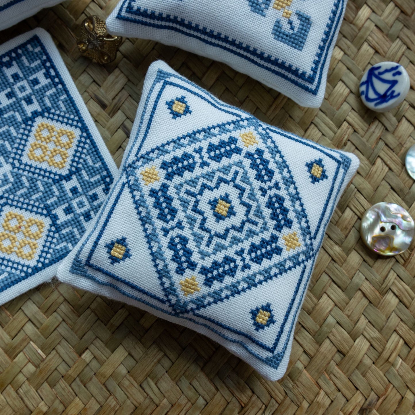 "NEW! Aegean Ornaments Blue cross stitch folk embroidery kit