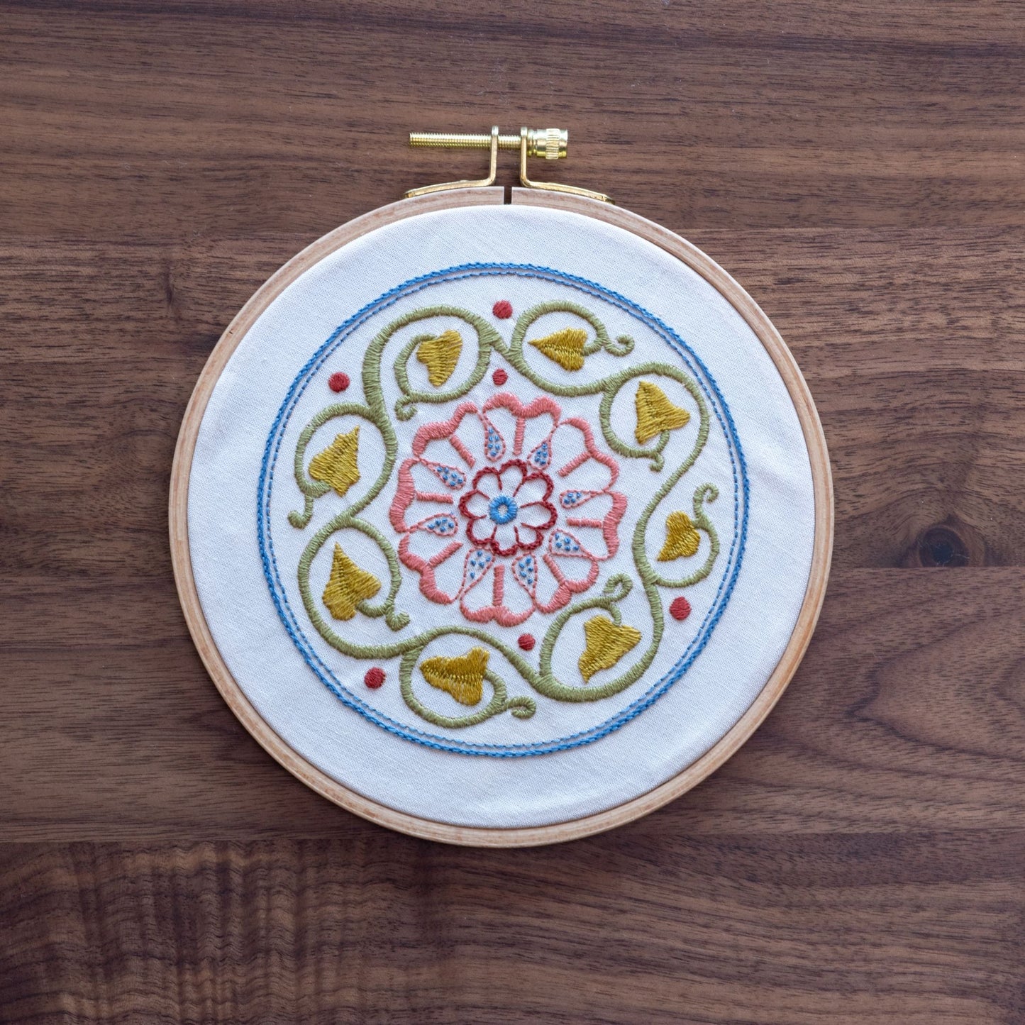 Arcadian Rose embroidery hoop kit
