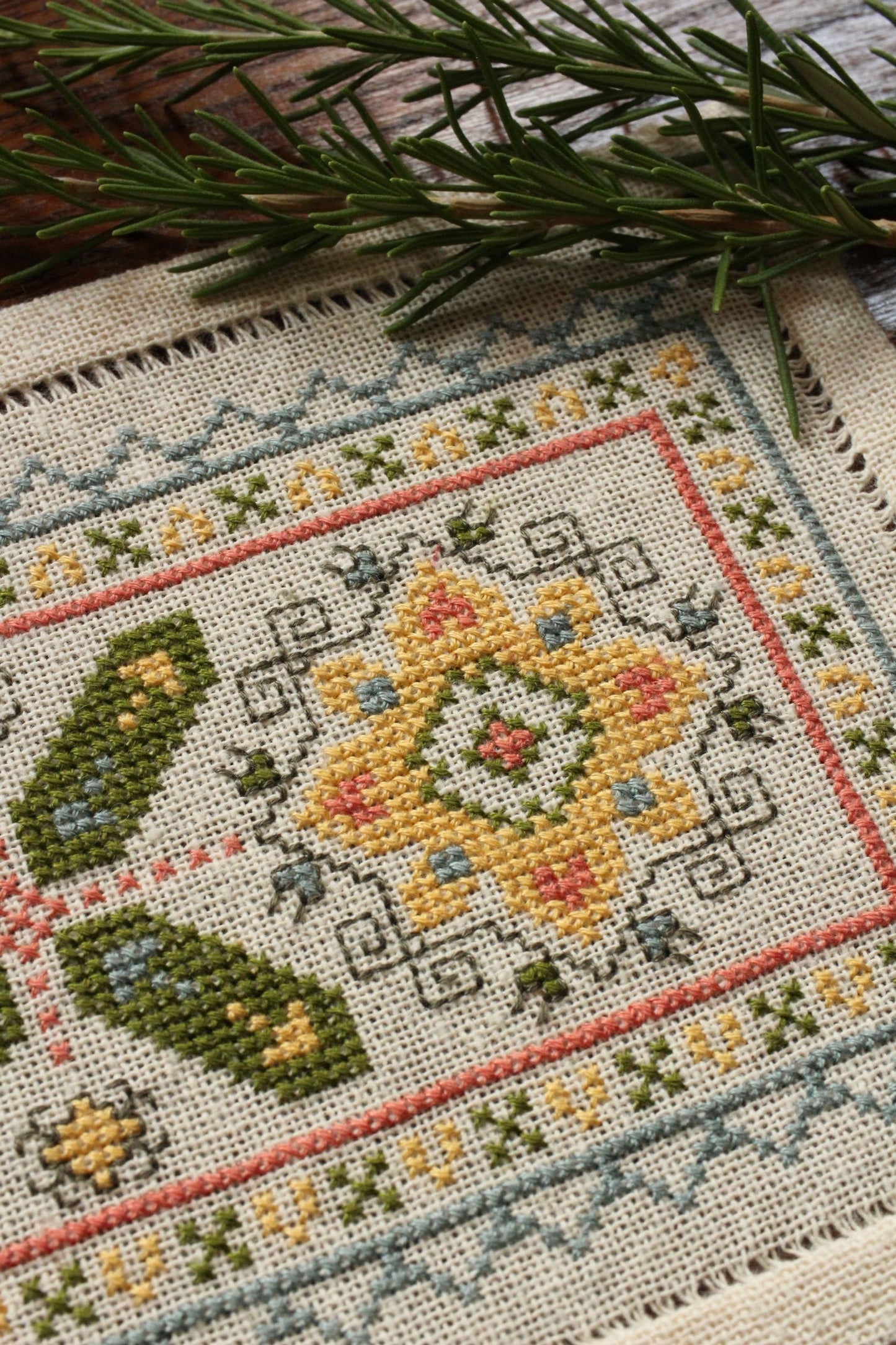 BitKit Athenian Sunflower cross stitch folk embroidery kit
