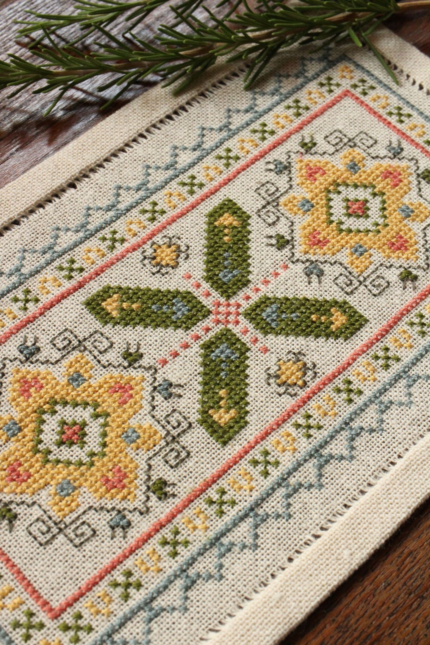 BitKit Athenian Sunflower cross stitch folk embroidery kit