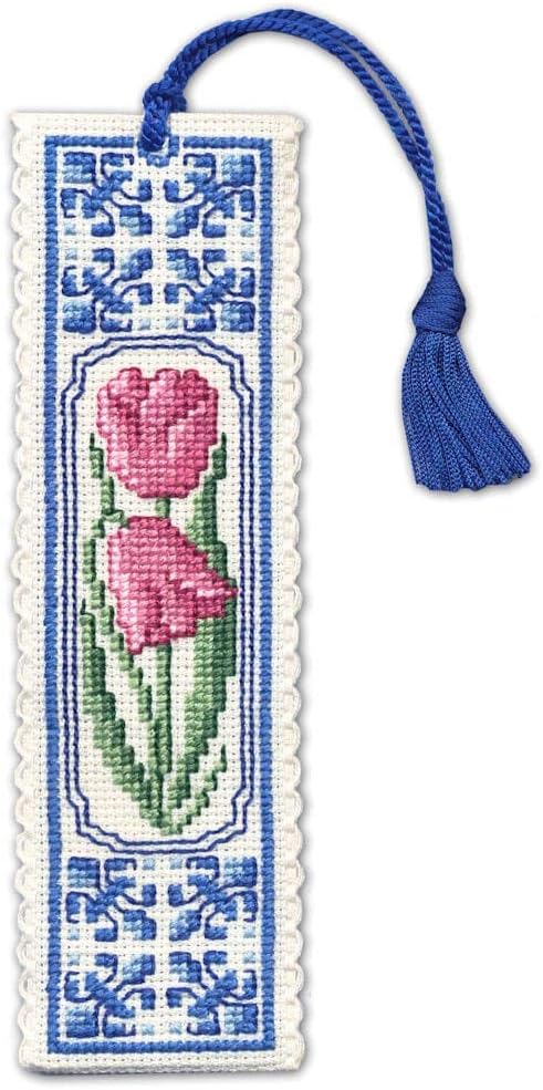 Textile Heritage Delft Tulips Bookmark Cross Stitch Kit