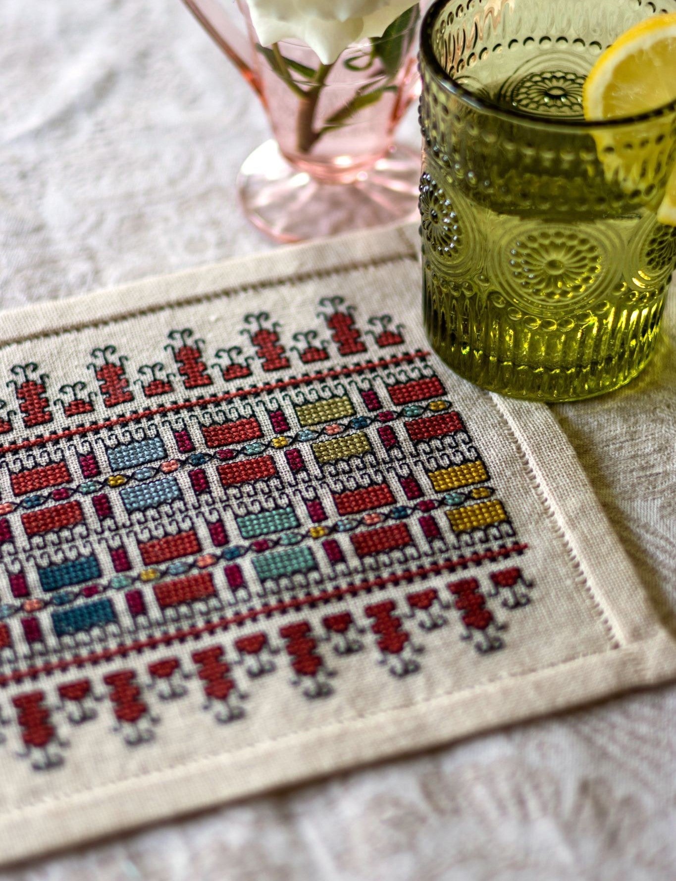 BitKit Iris' Paintbox cross stitch folk embroidery kit
