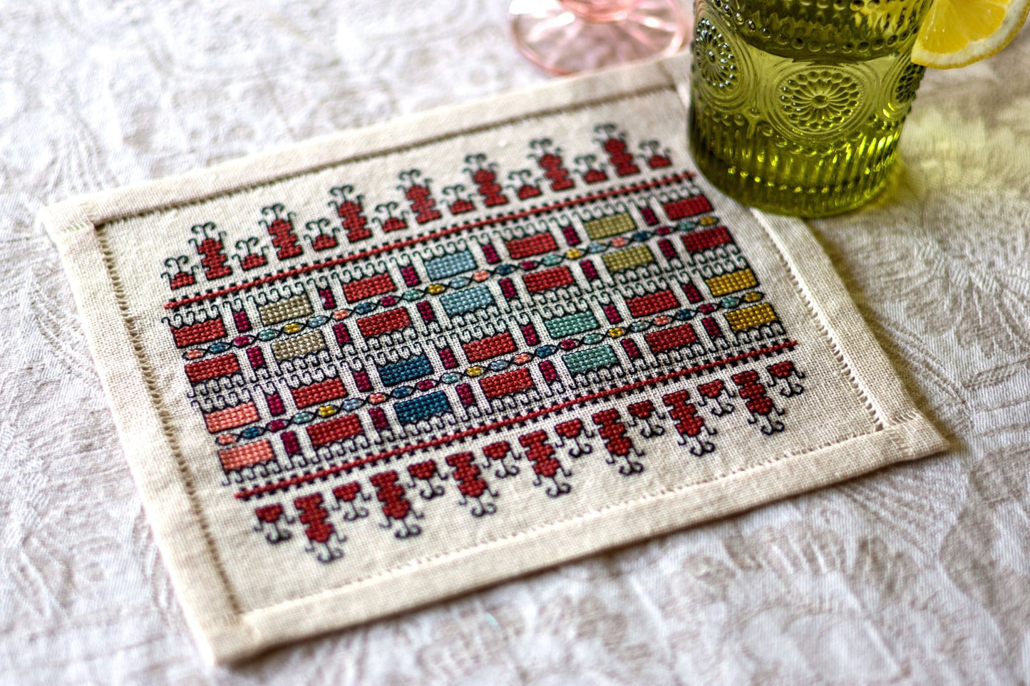 BitKit Iris' Paintbox cross stitch folk embroidery kit