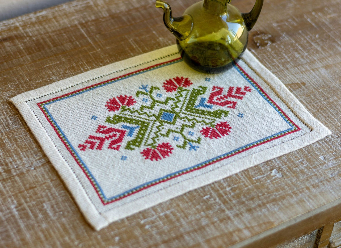 BitKit Dianthia cross stitch folk embroidery kit