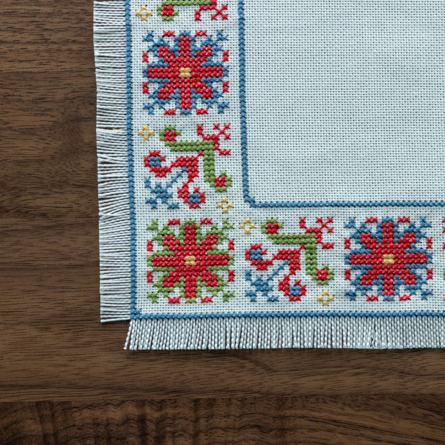 BitKit Mykonos Meadow cross stitch folk embroidery kit