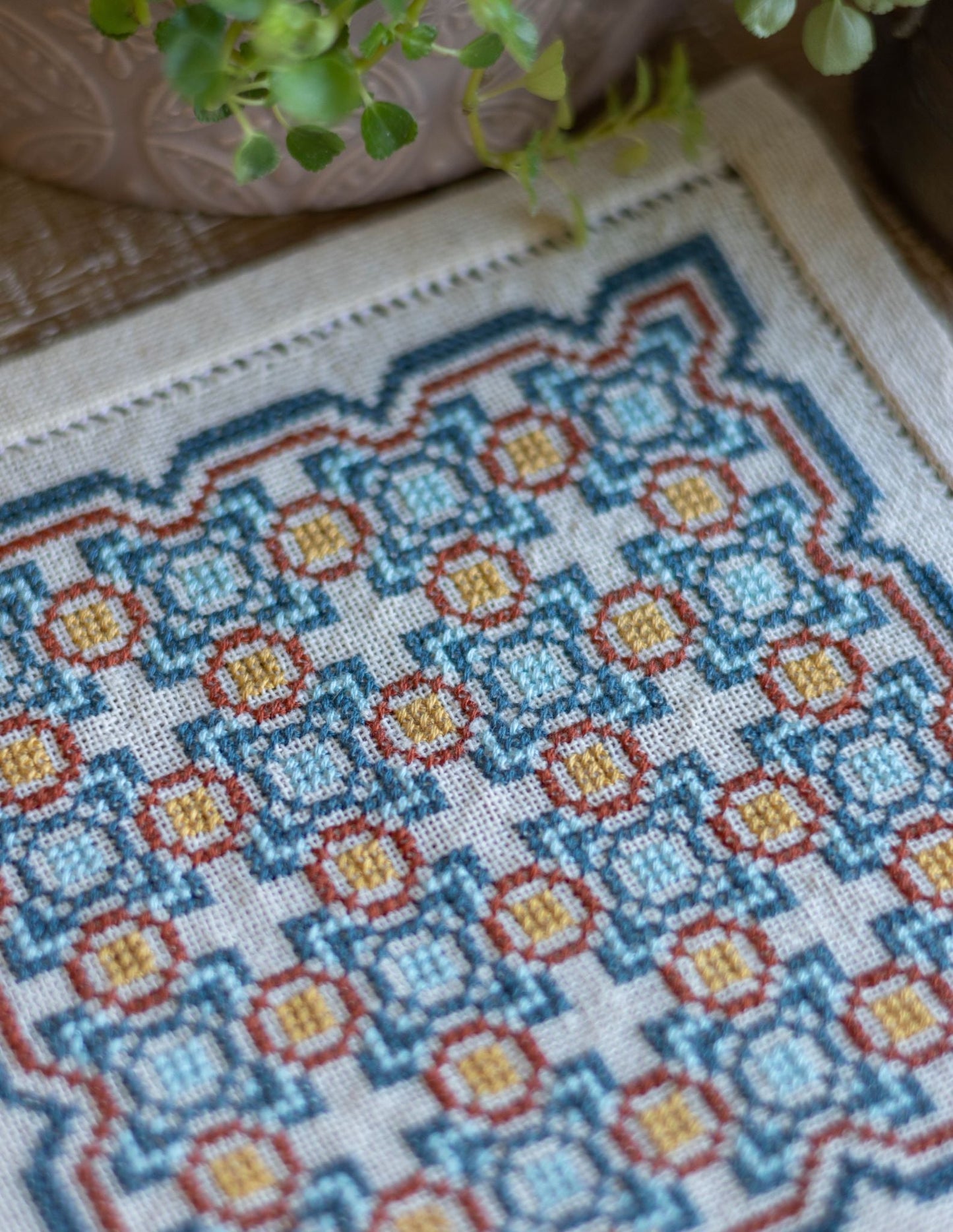 BitKit Salerno Tile cross stitch folk embroidery kit