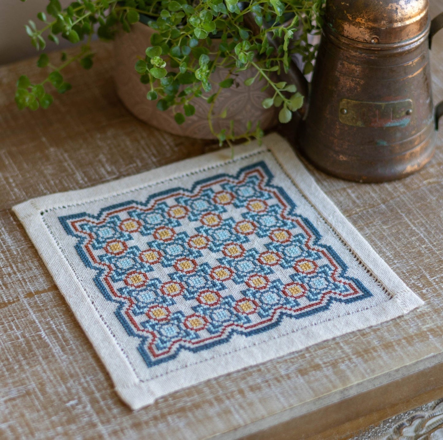 BitKit Salerno Tile cross stitch folk embroidery kit