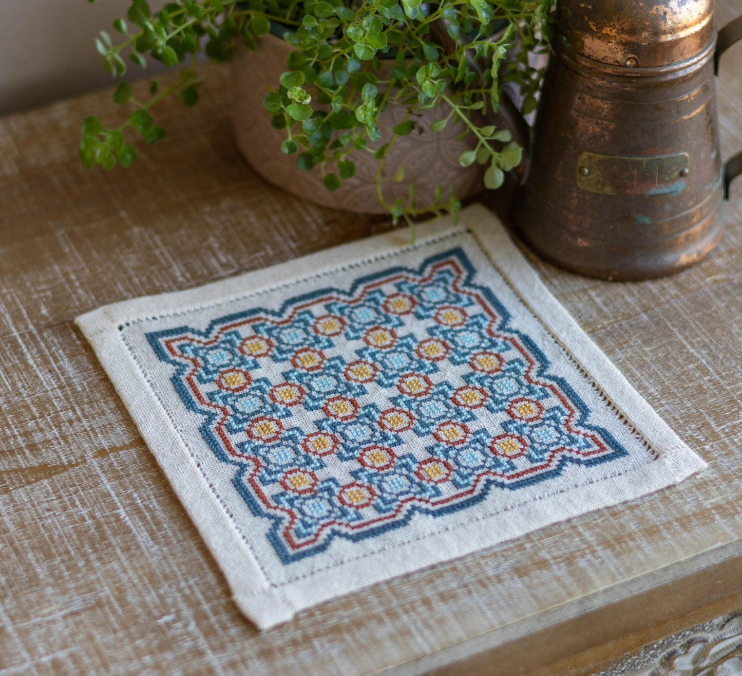 BitKit Salerno Tile cross stitch folk embroidery kit