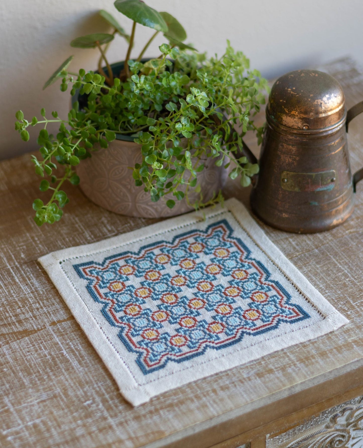 BitKit Salerno Tile cross stitch folk embroidery kit