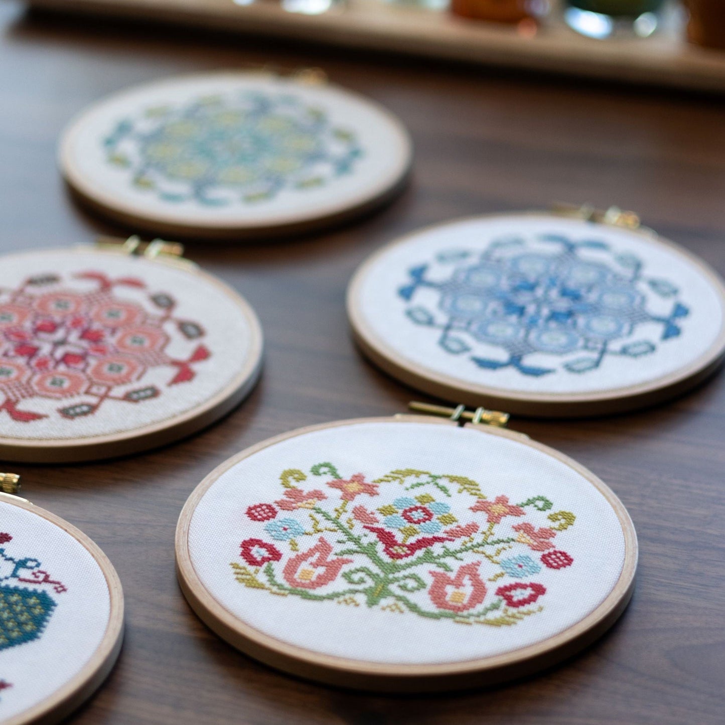 Clara's Garden cross stitch hoop kit
