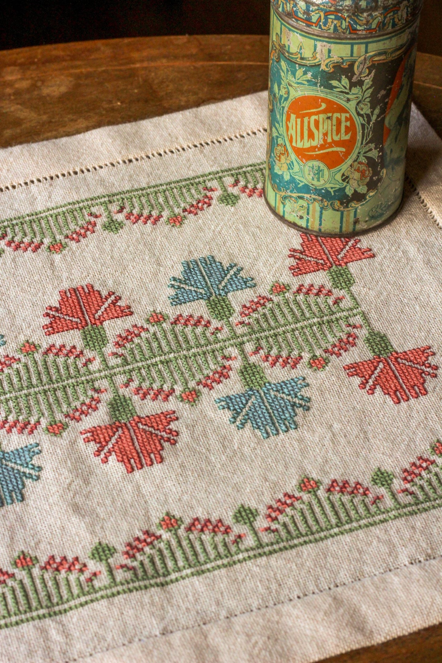 Calliope's Meadow cross stitch folk embroidery kit
