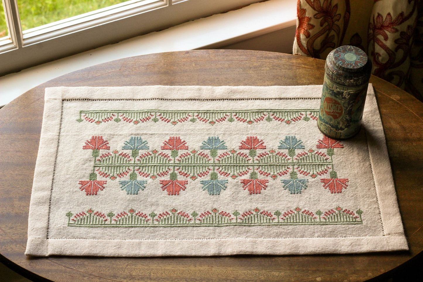 Calliope's Meadow cross stitch folk embroidery kit