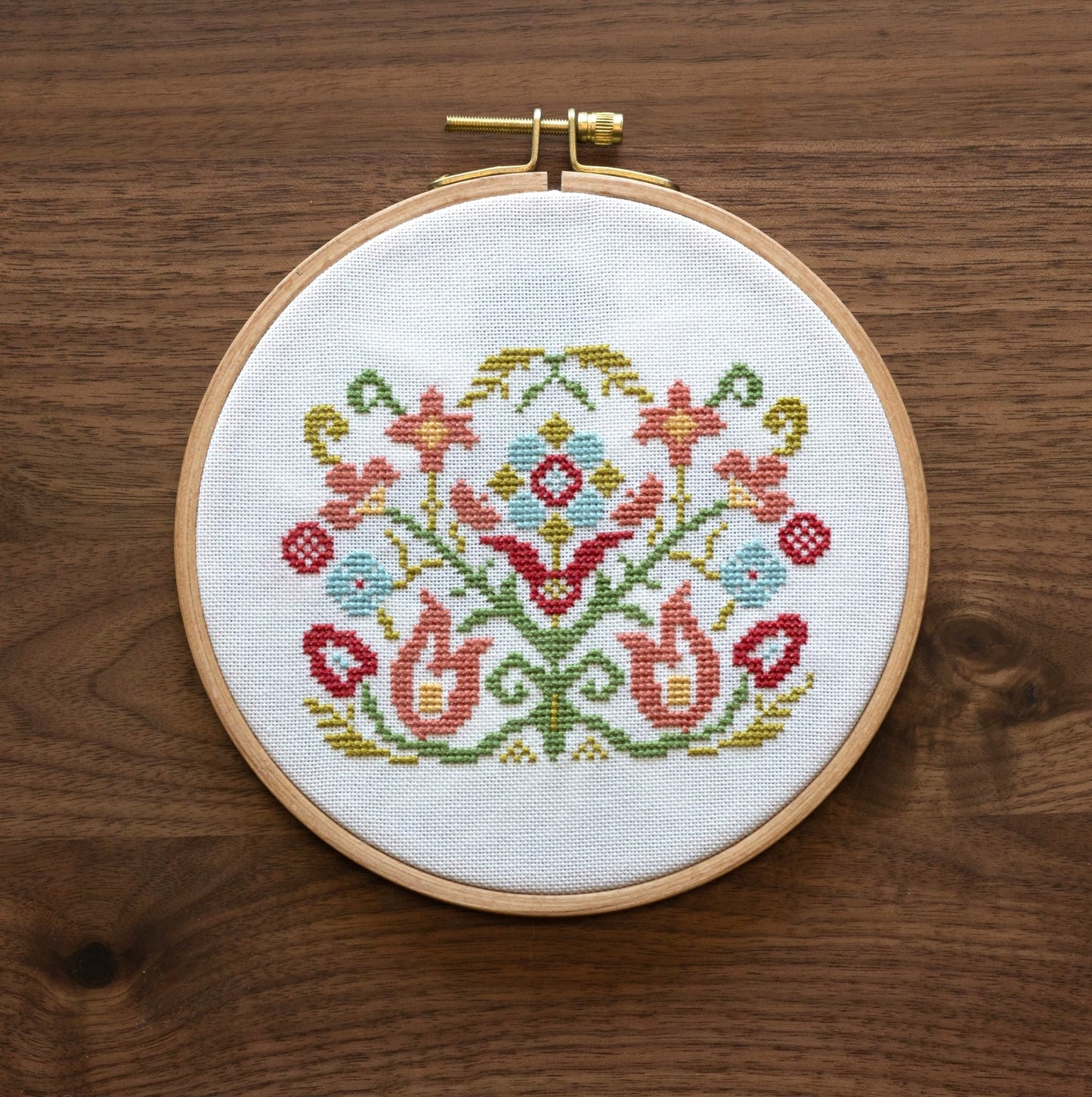 Clara's Garden cross stitch hoop kit