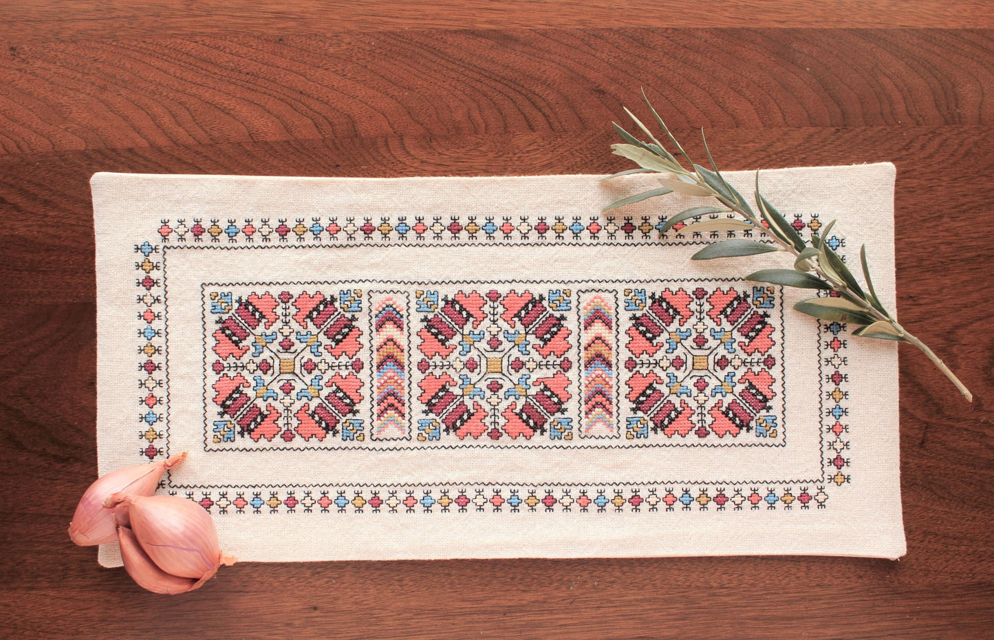 Despina's Anemone cross stitch folk embroidery kit