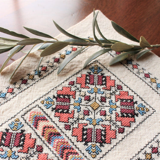 Despina's Anemone cross stitch folk embroidery kit