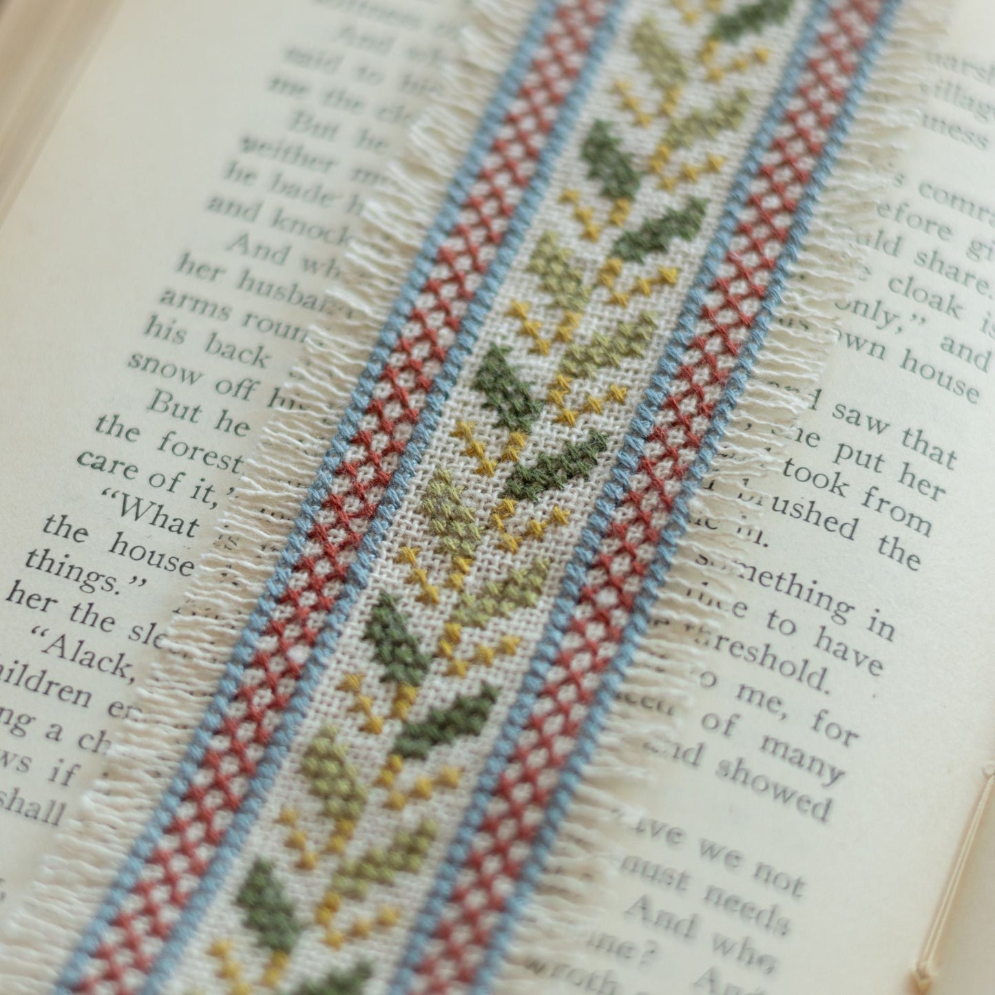 "NEW! Folk Fabric Sampler Ivory cross stitch kit