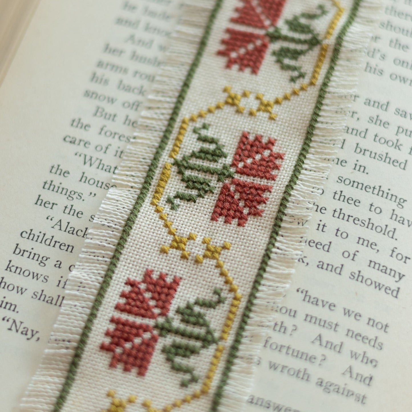 "NEW! Folk Fabric Sampler Ivory cross stitch kit