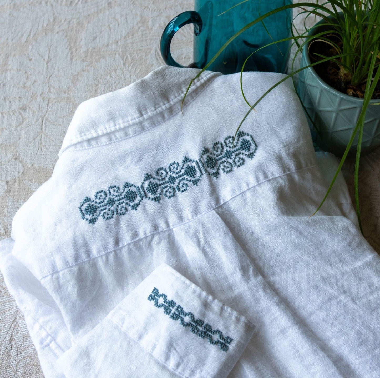 Folk Flourish Geometrics cross stitch folk embroidery kit
