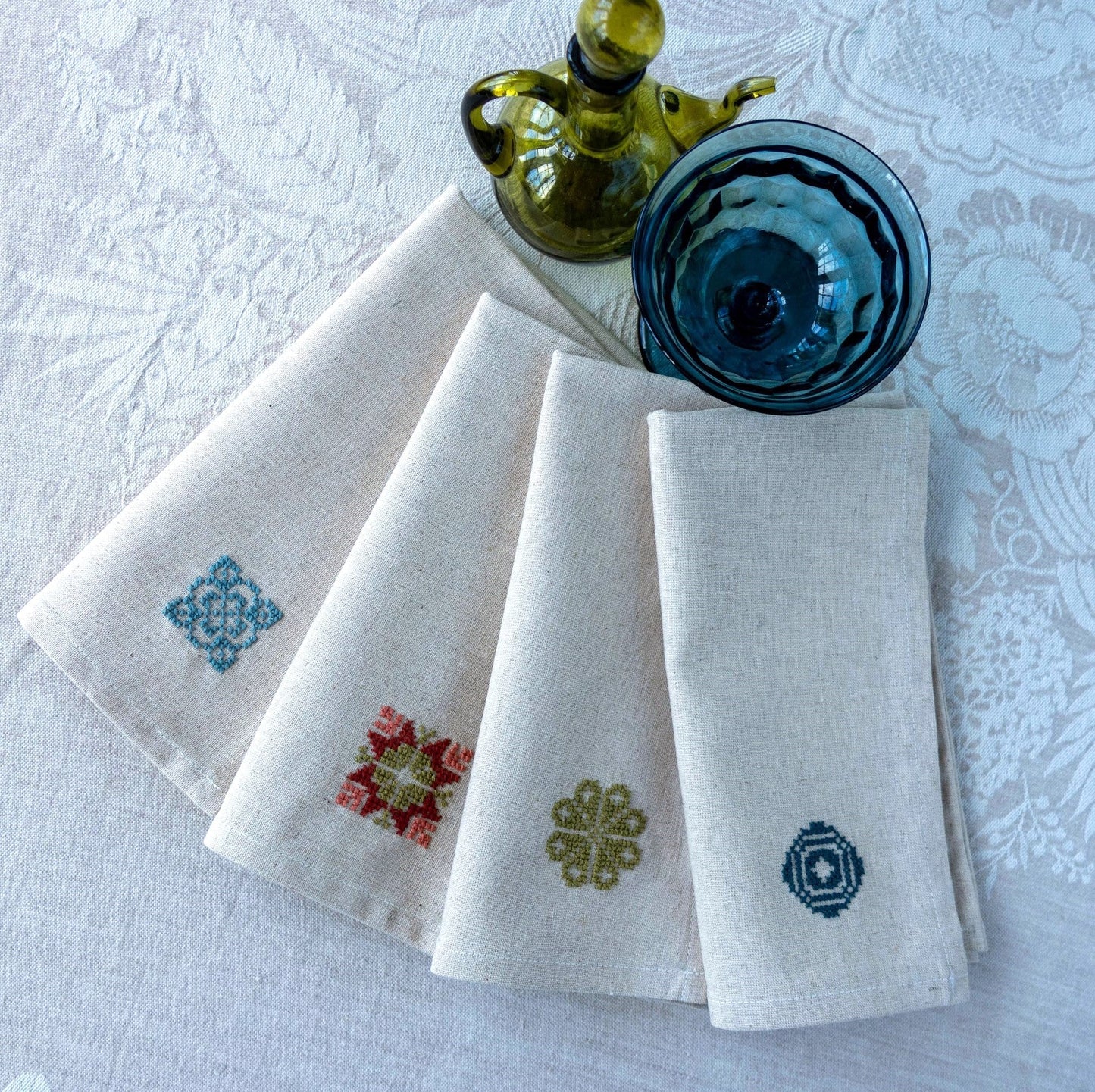 Folk Flourish Geometrics cross stitch folk embroidery kit
