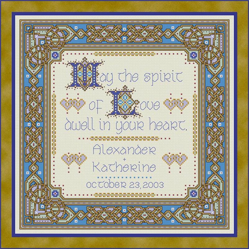 Joan Elliott Celtic Wedding Blessing Sampler Cross Stitch Pattern