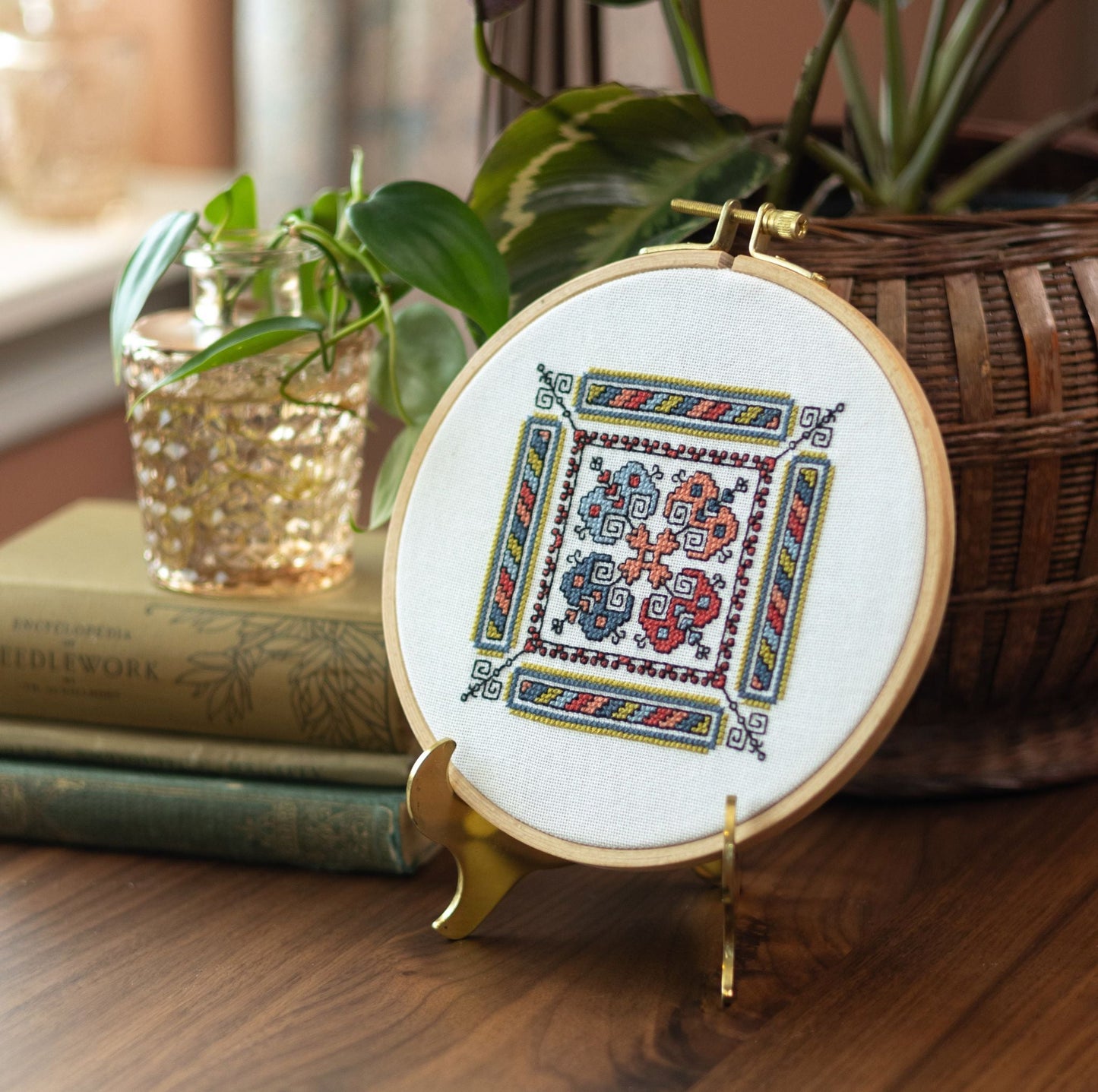 "NEW! Kalamata Courtyard cross stitch hoop kit
