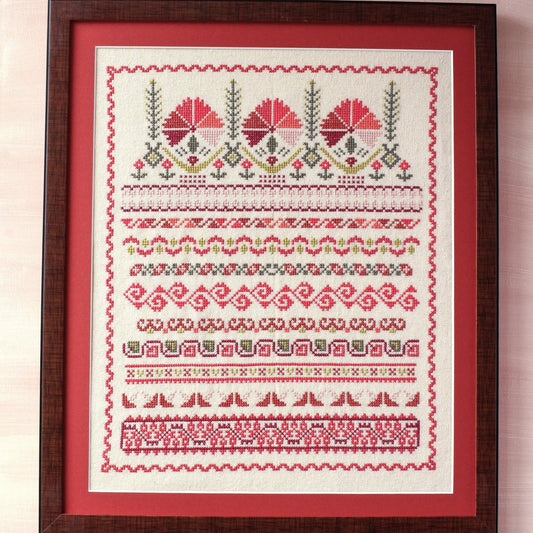 Kefalonia Carnations cross stitch folk embroidery kit