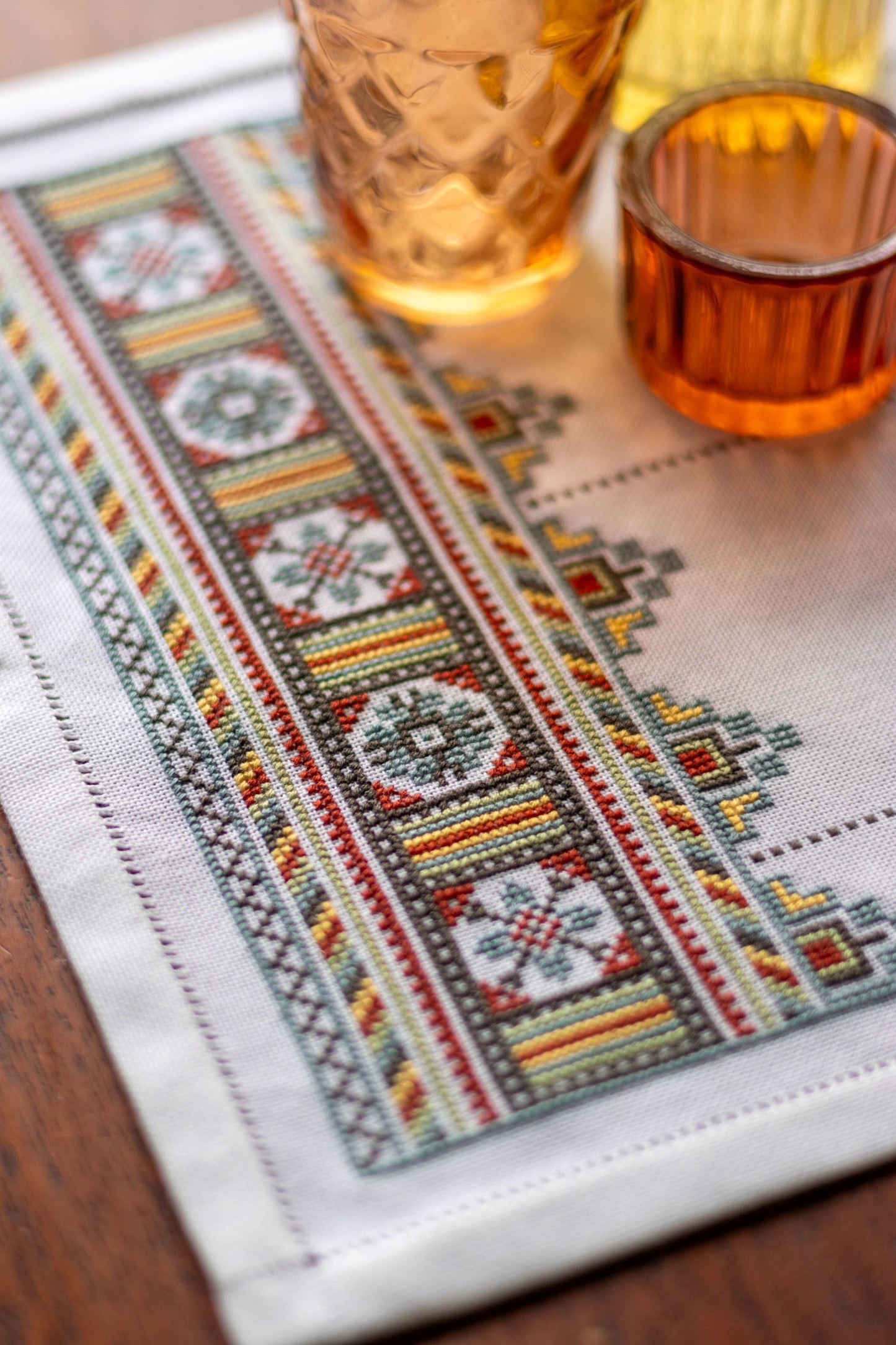 Kyivan Stars cross stitch folk embroidery kit