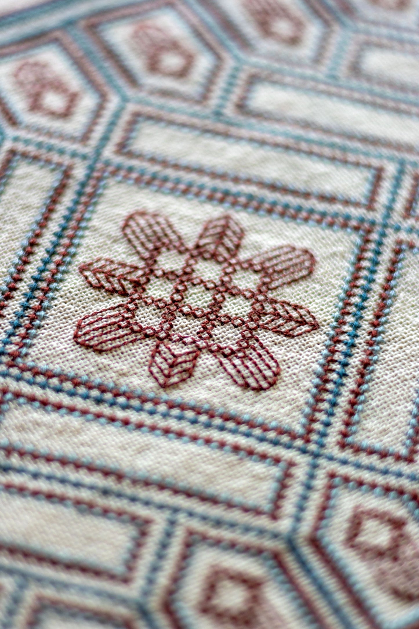 Oak Park Diamonds cross stitch folk embroidery kit