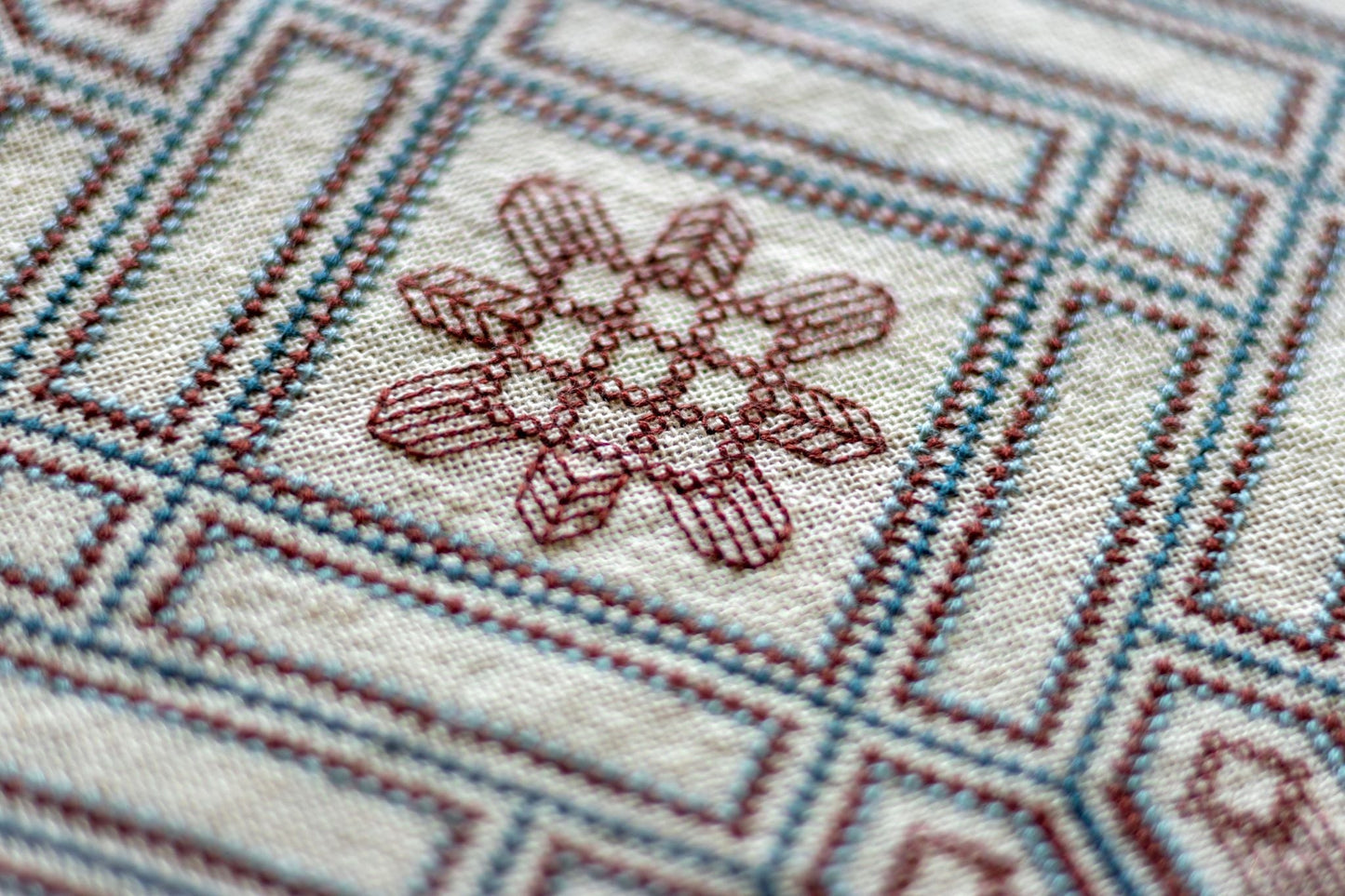 Oak Park Diamonds cross stitch folk embroidery kit