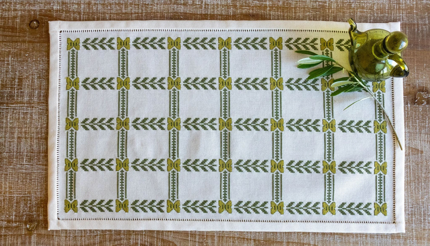 Olive Branch cross stitch folk embroidery kit