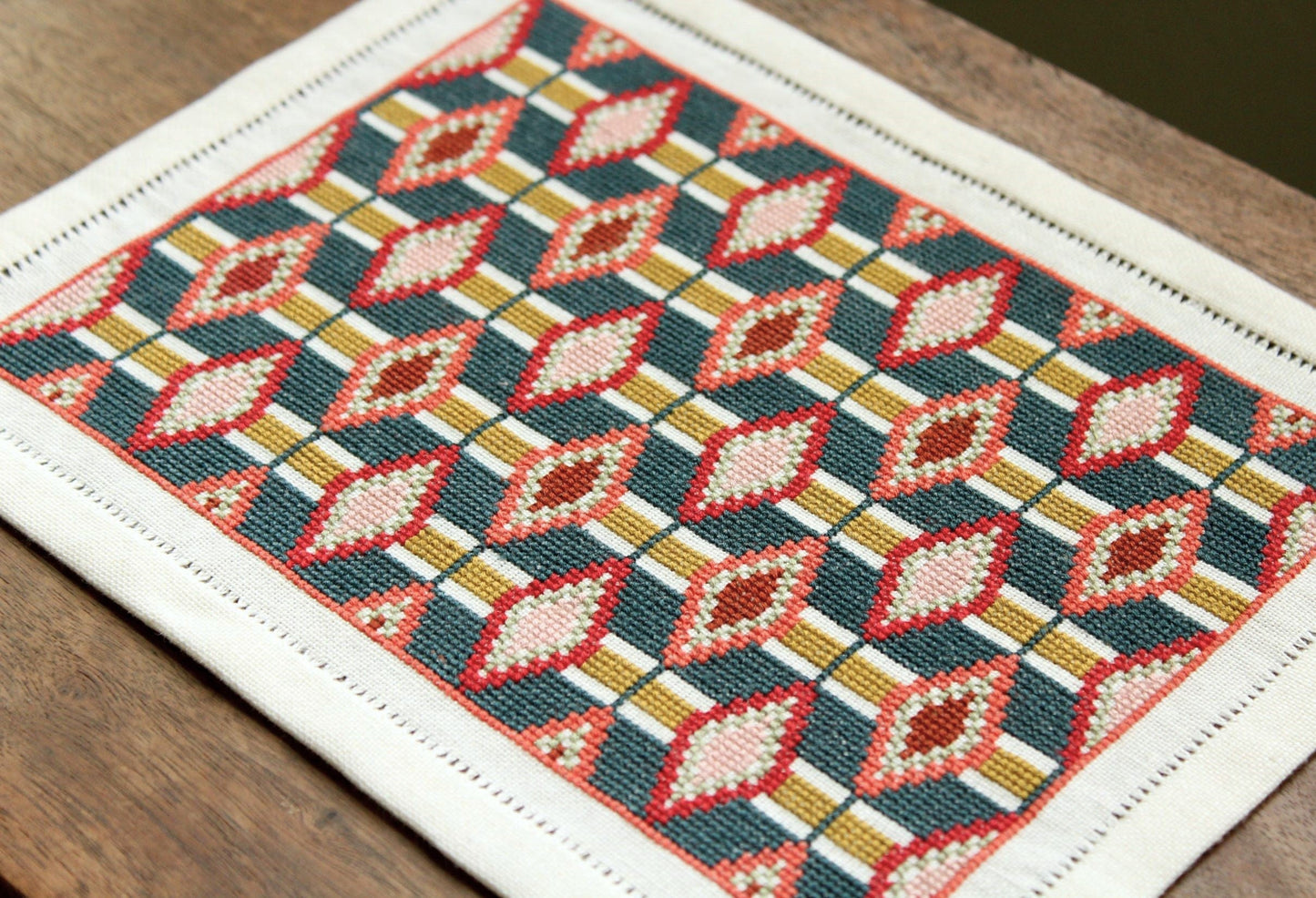 Olivine cross stitch folk embroidery kit