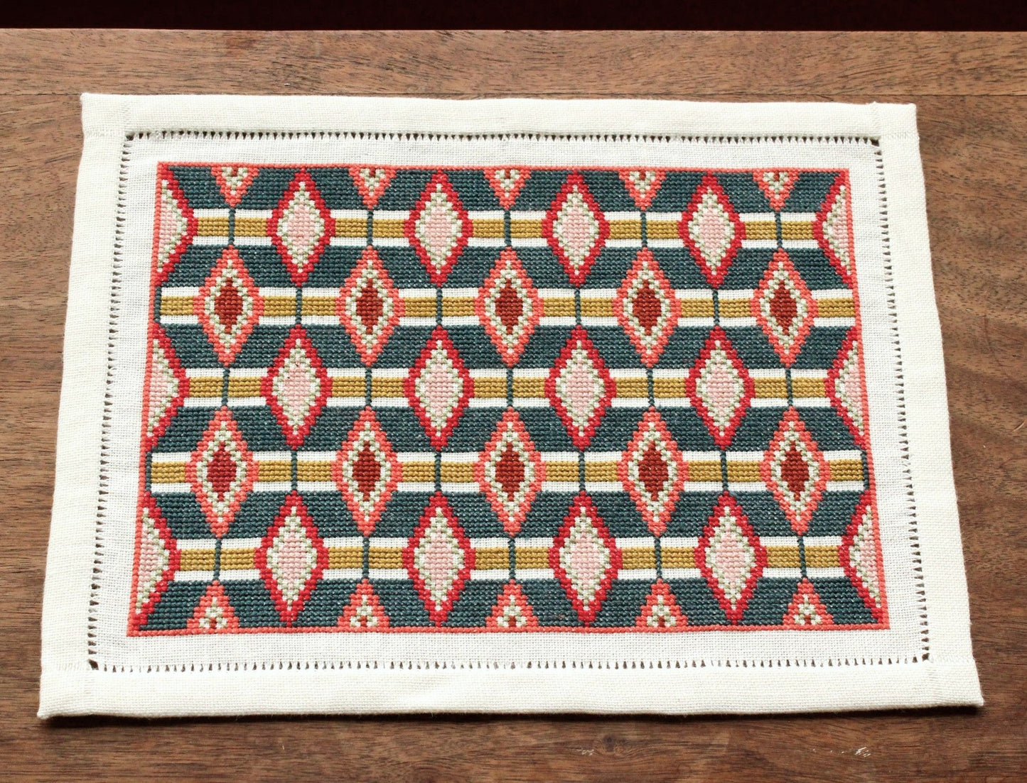 Olivine cross stitch folk embroidery kit