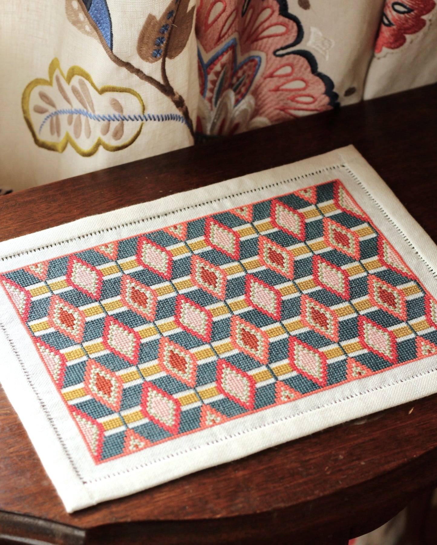 Olivine cross stitch folk embroidery kit