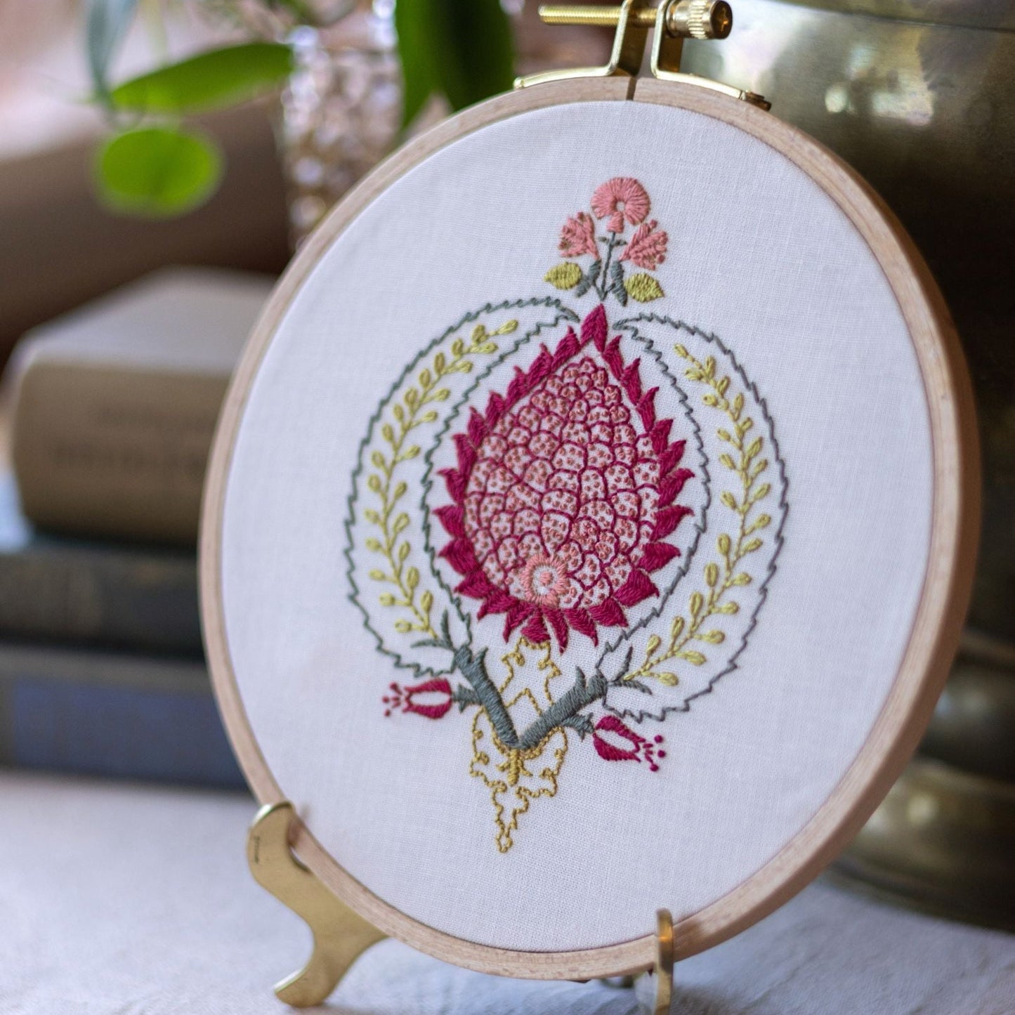 Peloponnesian Pomegranate embroidery hoop kit