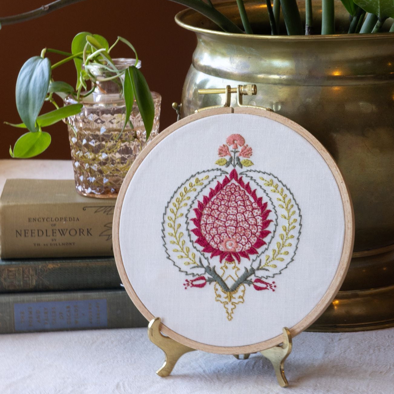 Peloponnesian Pomegranate embroidery hoop kit