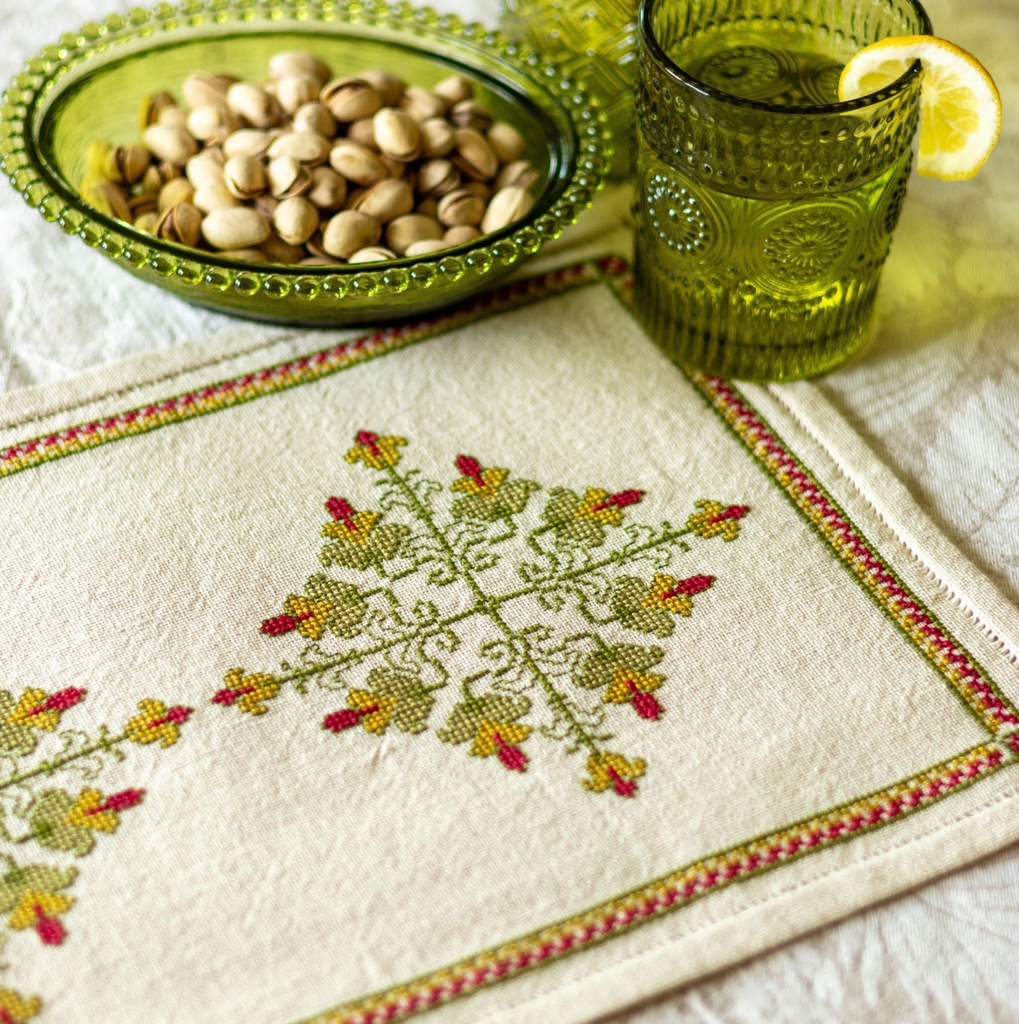 Rhodora cross stitch folk embroidery kit