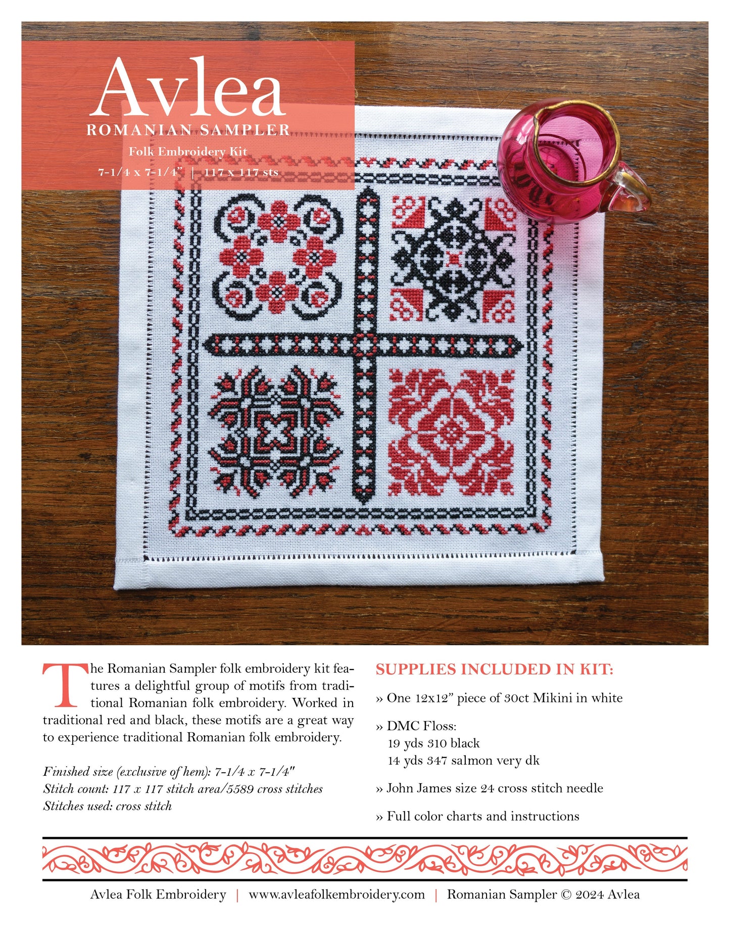 Romanian Sampler cross stitch folk embroidery kit
