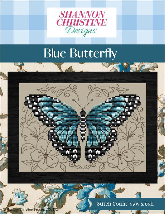 Shannon Christine Designs Blue Butterfly Cross Stitch Pattern
