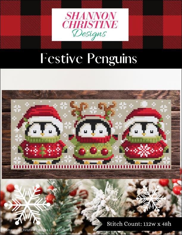 Shannon Christine Designs Festive Penguins Cross Stitch Pattern