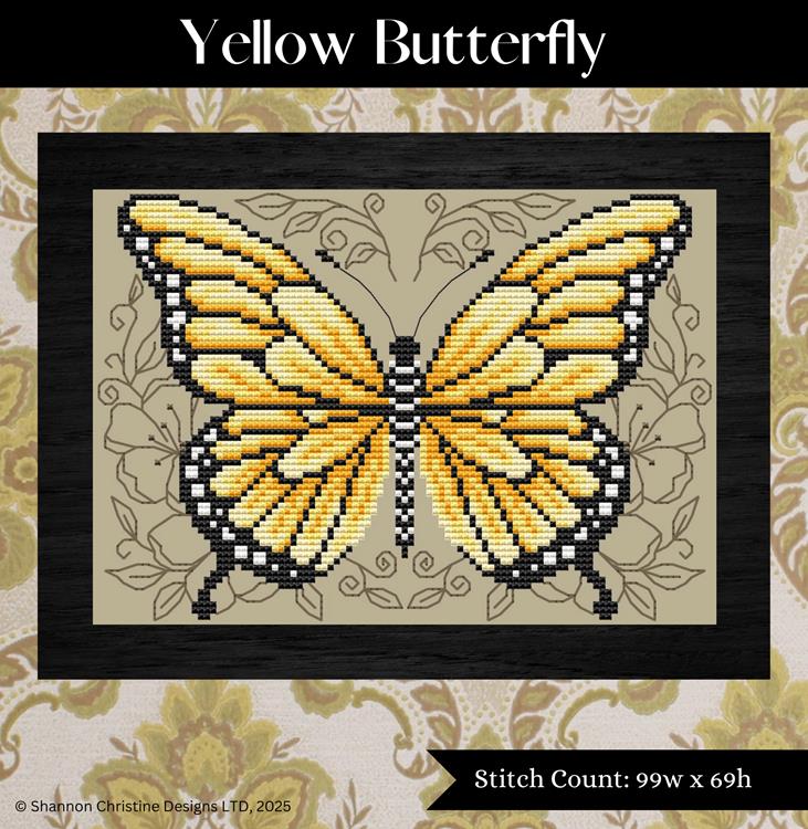 Shannon Christine Designs Yellow Butterfly Cross Stitch Pattern