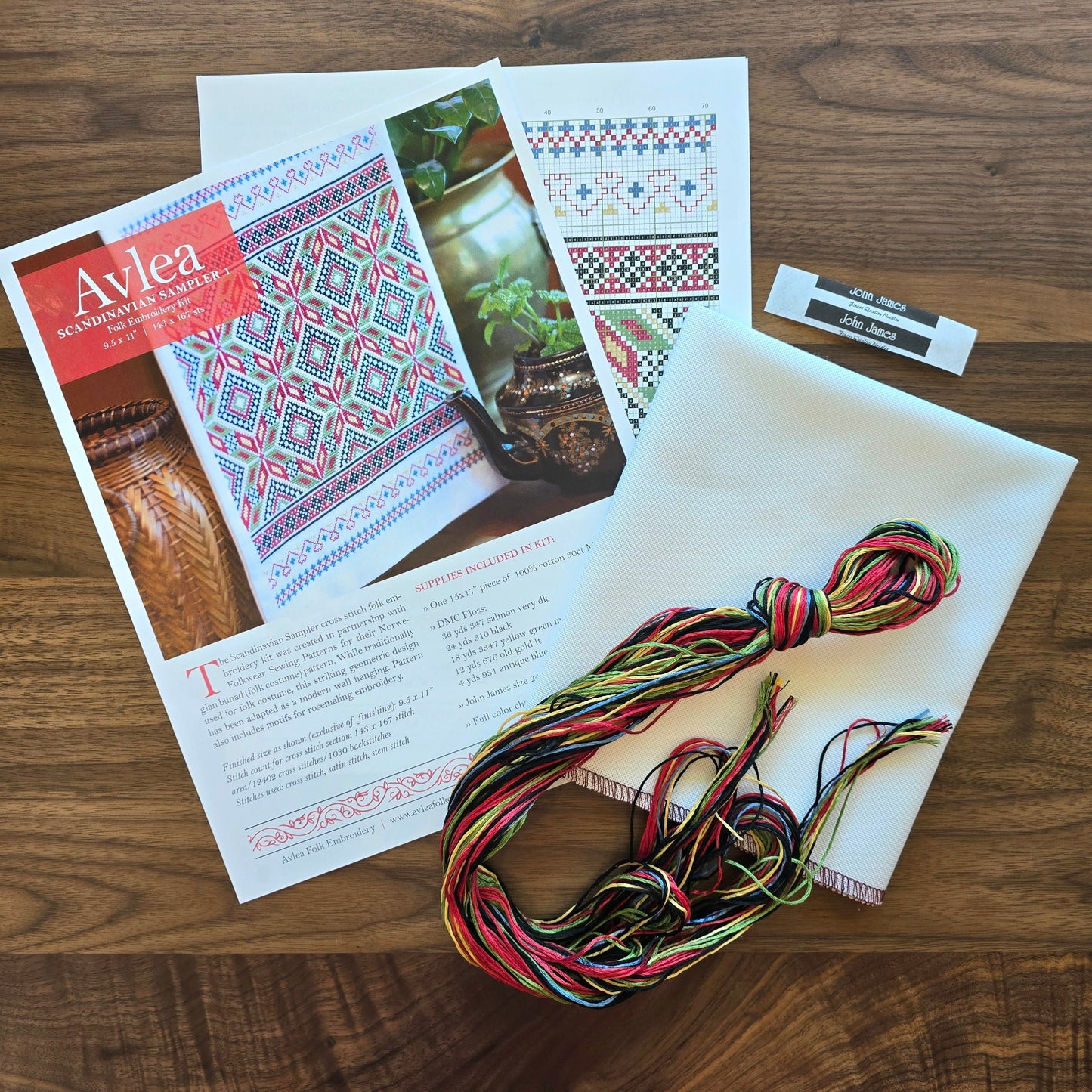 "NEW! Scandinavian Sampler cross stitch folk embroidery kit