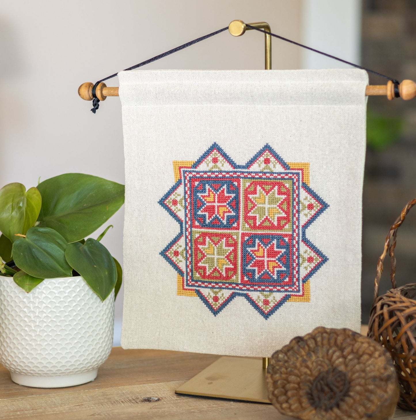 Star of Chios cross stitch folk embroidery kit
