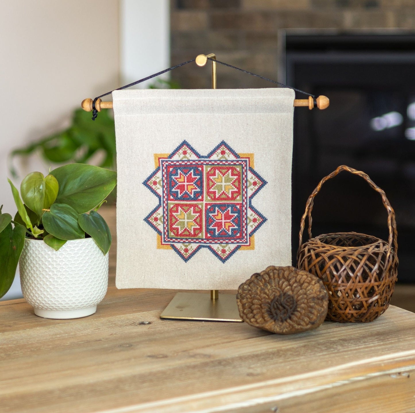 Star of Chios cross stitch folk embroidery kit