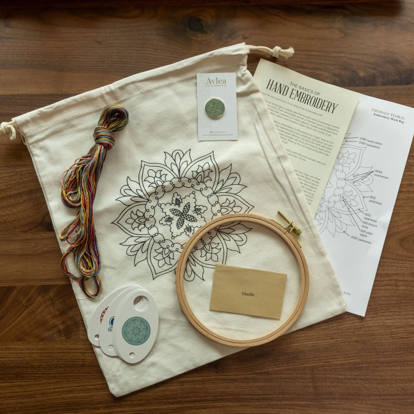 Avlea Folk Embroidery workbag--Thessaly Floral