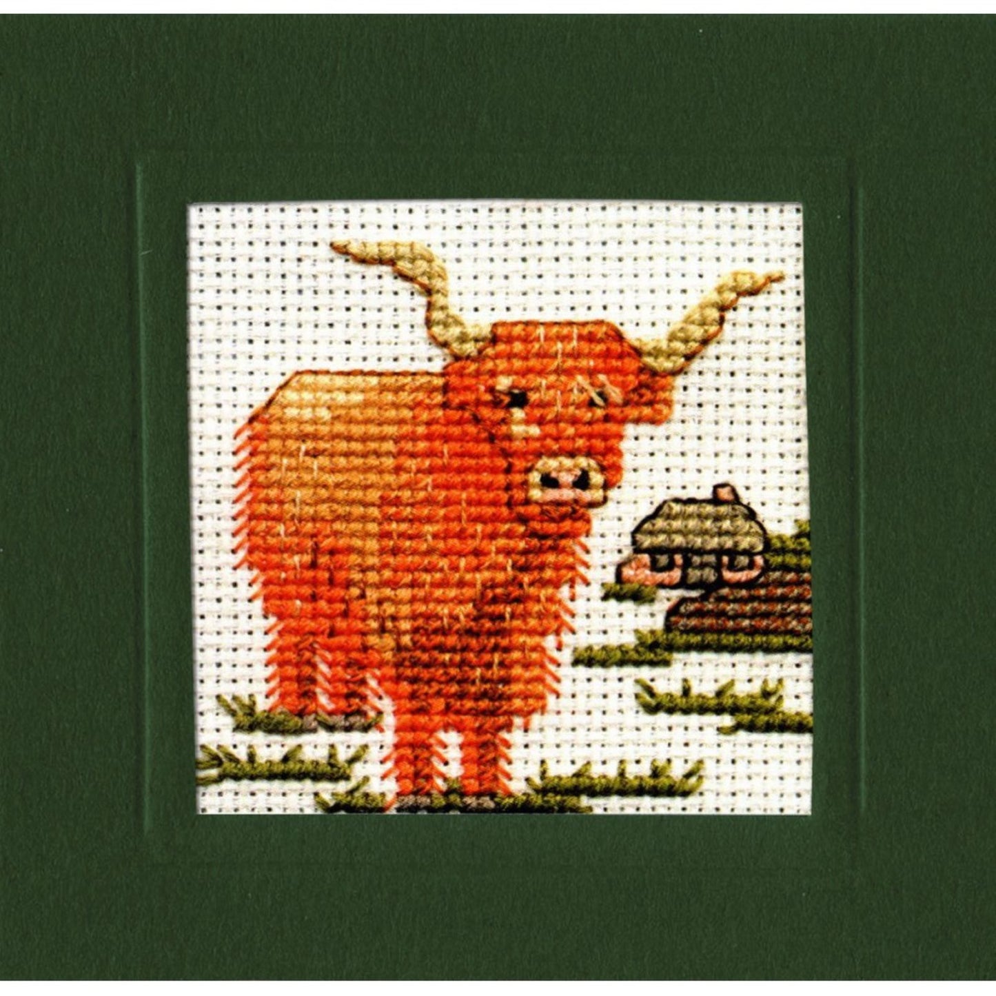 Textile Heritage Highland Cow Miniature Card Cross Stitch Kit