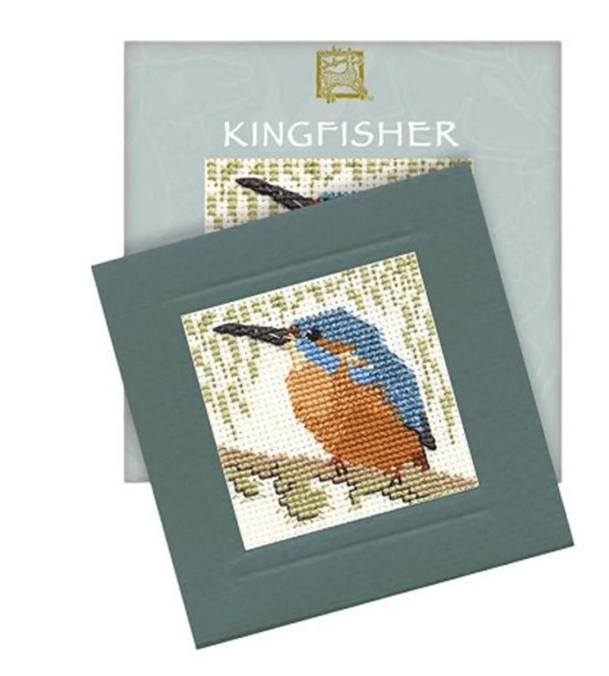 Textile Heritage Kingfisher Miniature Card Cross Stitch Kit